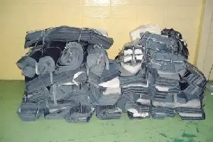 Components of jeans pants before sewing