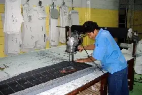 cutting denim pocket